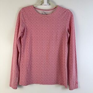 Coolibar UPF 50+ Long Sleeve Sun Protection Tee XS Pink Geometric